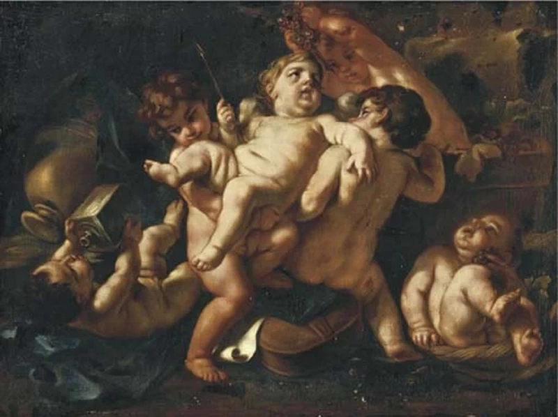 Il piccolo Bacco con putti